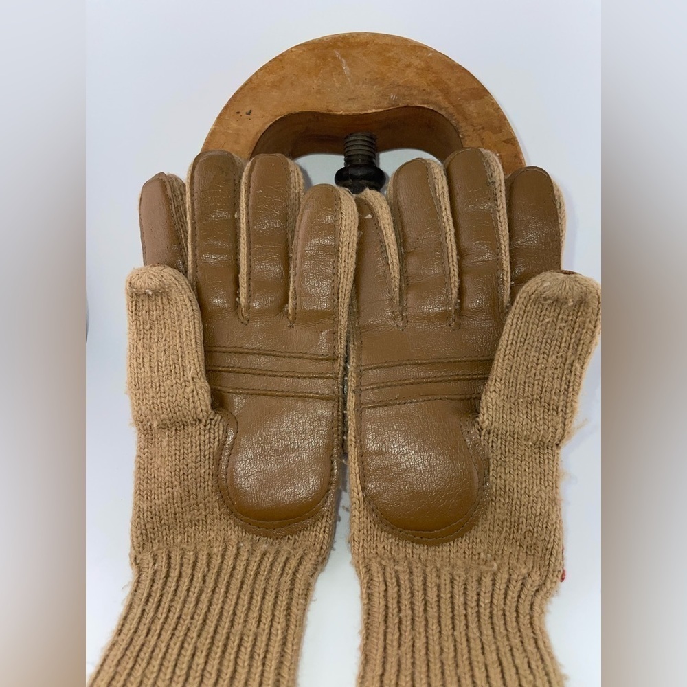 Vintage 1970’s Retro Leather Polyester Women’s Rainbow Gloves small - Picture 3 of 9